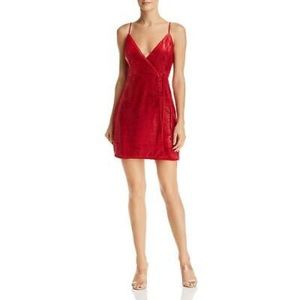 BCBGMaxAzria Red Wrap Sleeveless Cocktail Dress 4